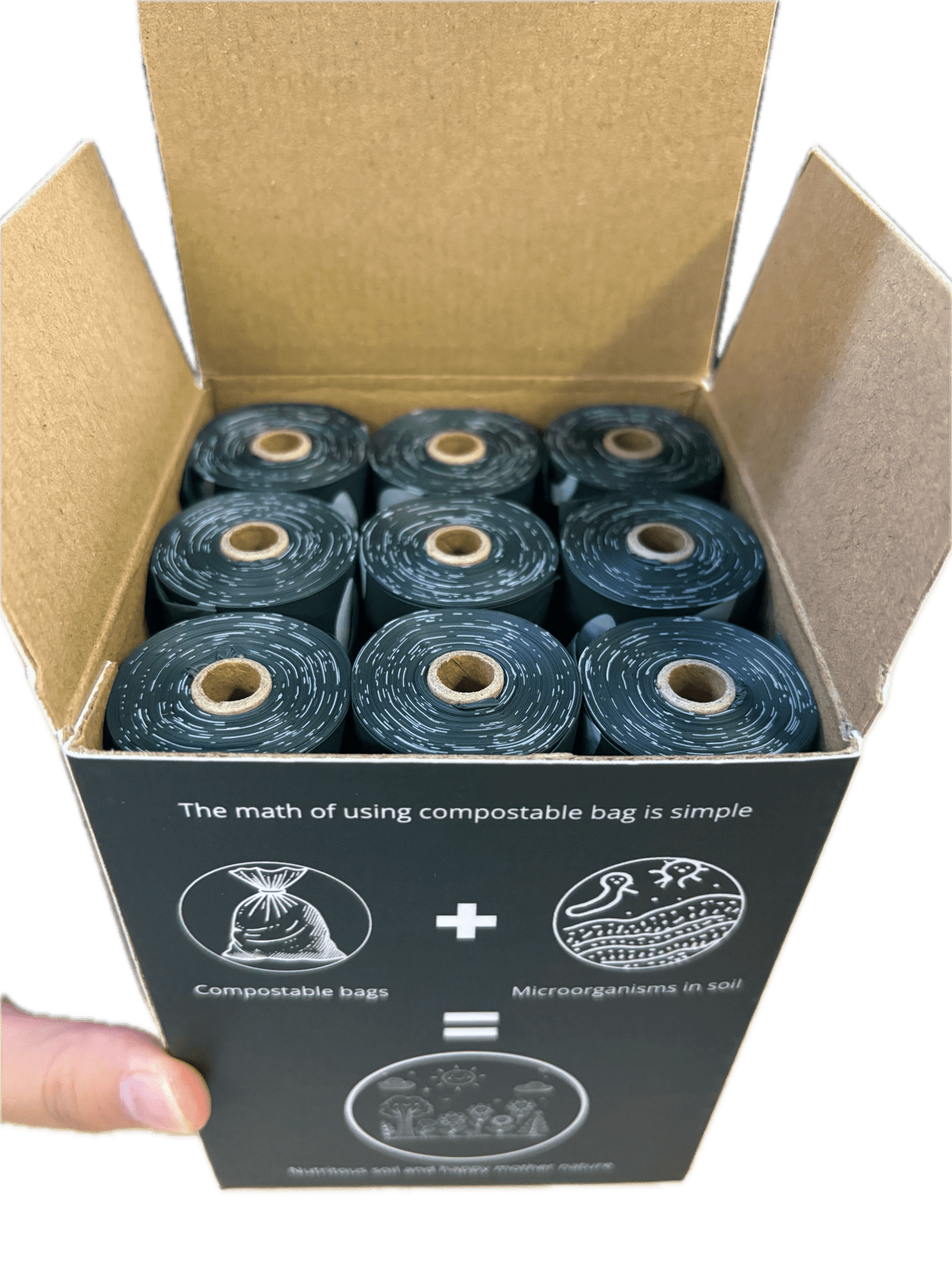 Porus 100% compostable poop bags - Plant based material [18 rolls/ box] - Porus Plastic