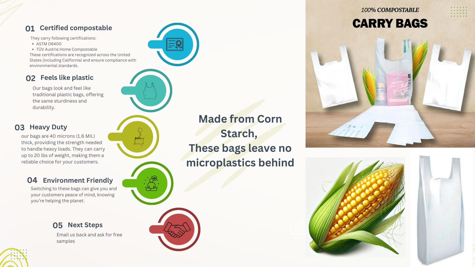 Compostable carry bags – certified and heavy-duty